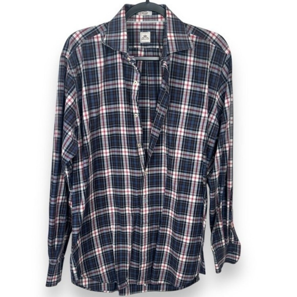 Peter Millar Plaid Button Down Shirt Size Large Preppy Ivy League Country Club